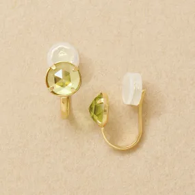 [Airy Clip-On Earrings] 10K Peridot Earrings (Yellow Gold)
