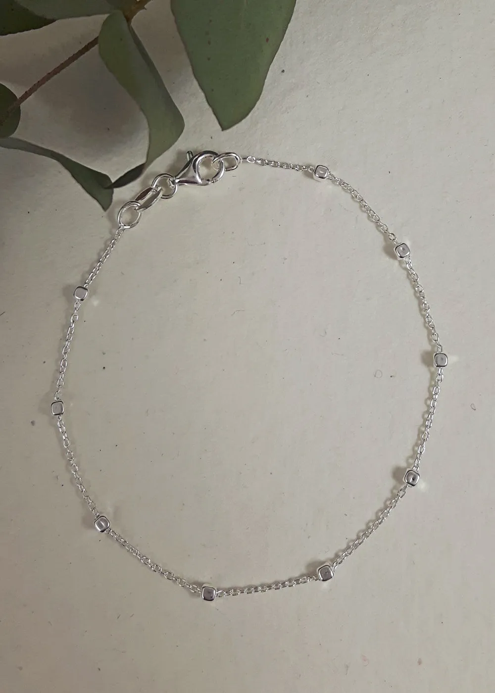 Anchor Fine Nugget Sterling Silver Chain Bracelet