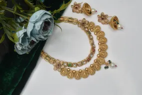 Antique Gold-Plated Layered Necklace Set