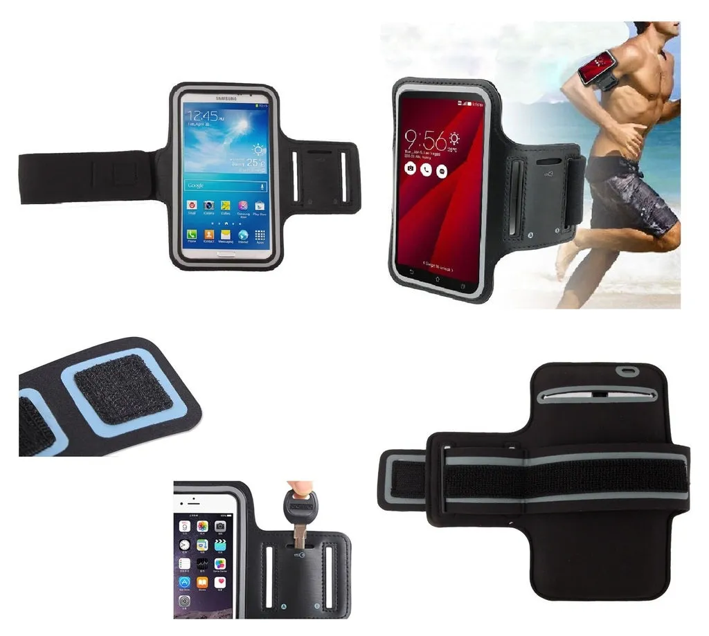 Armband Professional Cover Neoprene Waterproof Wraparound Sport with Buckle for Sharp Sense3 Plus (2019) - Black