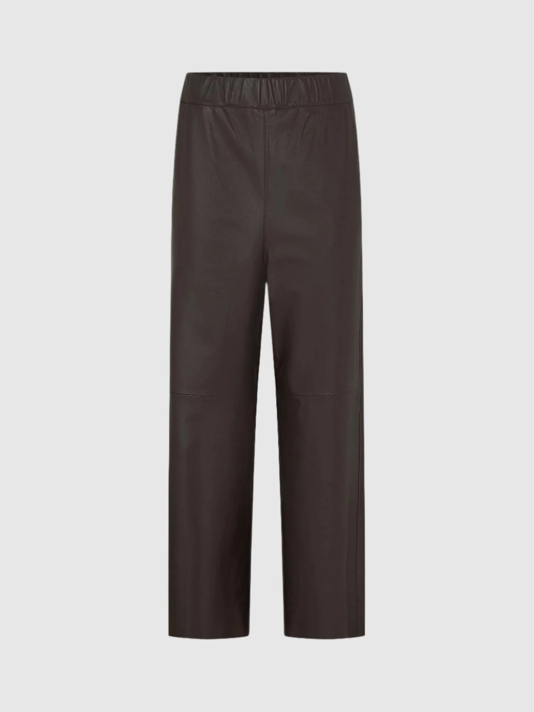 Bassike Leather Pullon Wide Leg Pant in Carob
