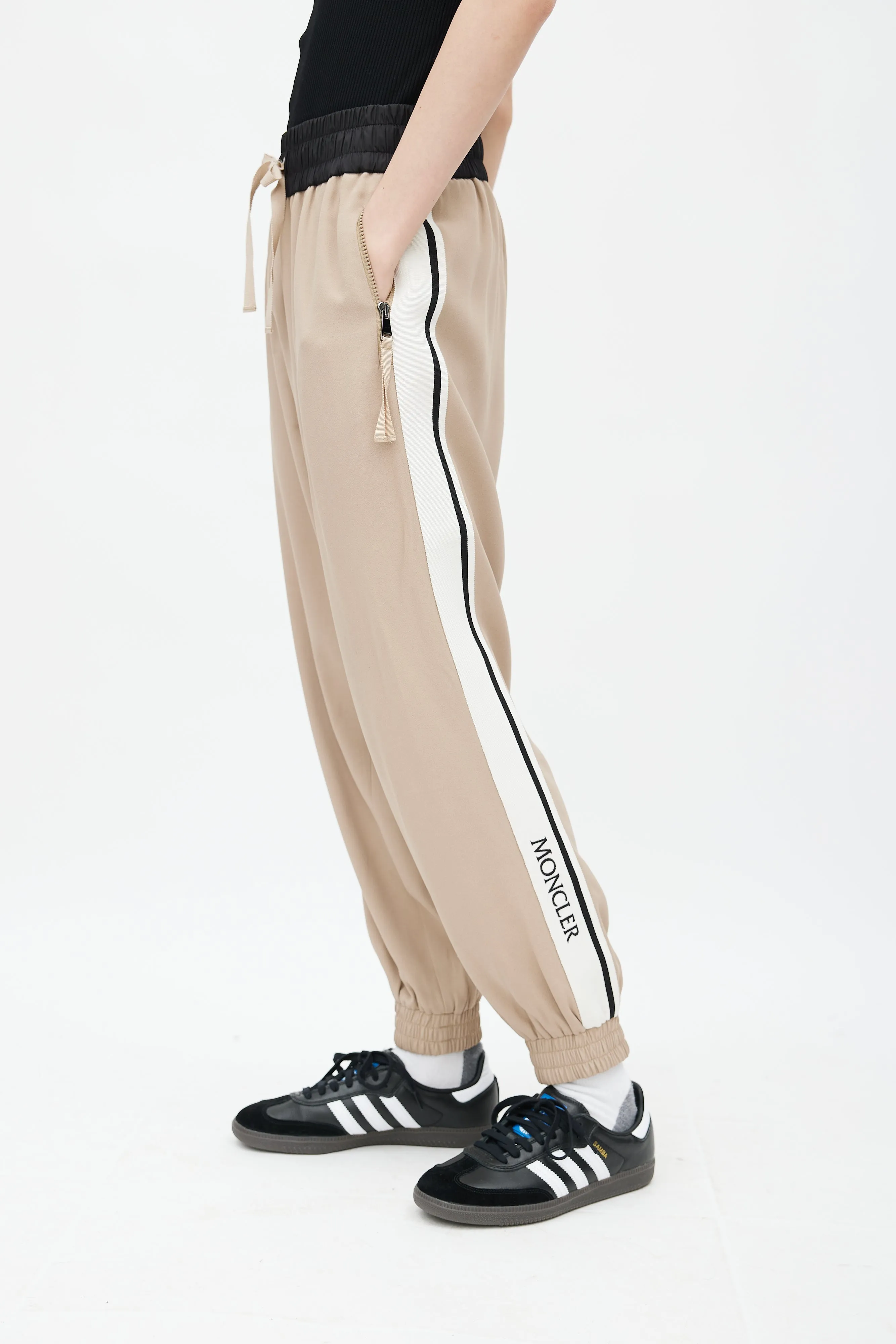 Beige Logo Elastic Jogger