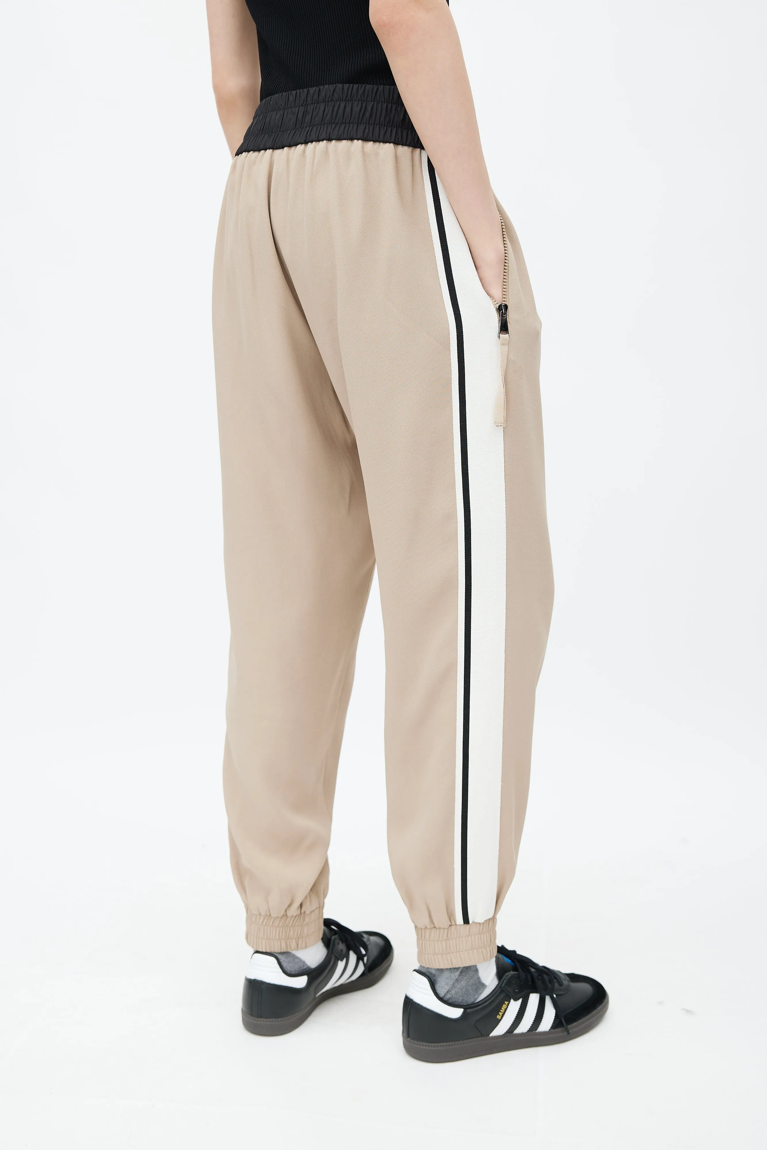 Beige Logo Elastic Jogger