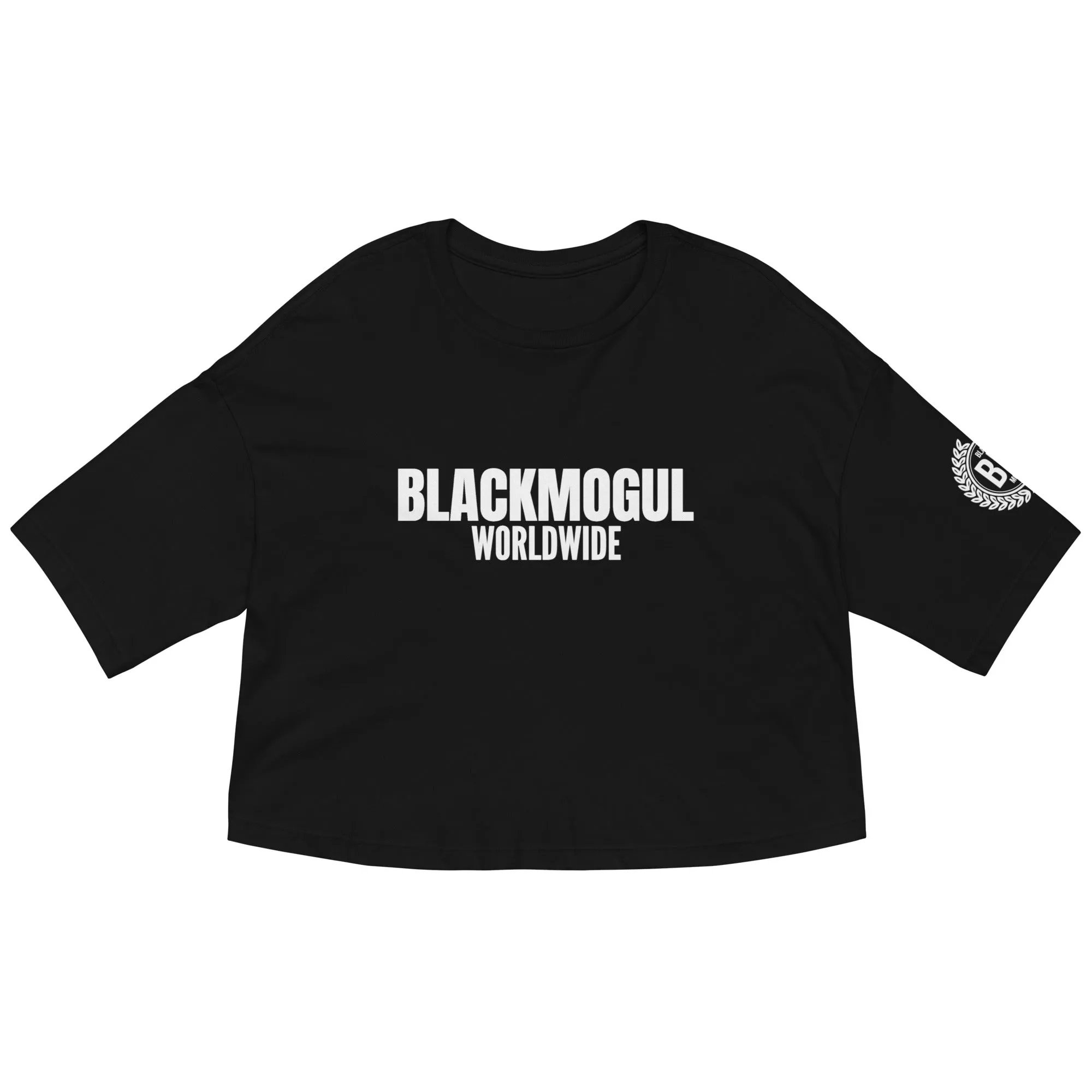 Black Mogul Worlwide Loose drop shoulder crop top