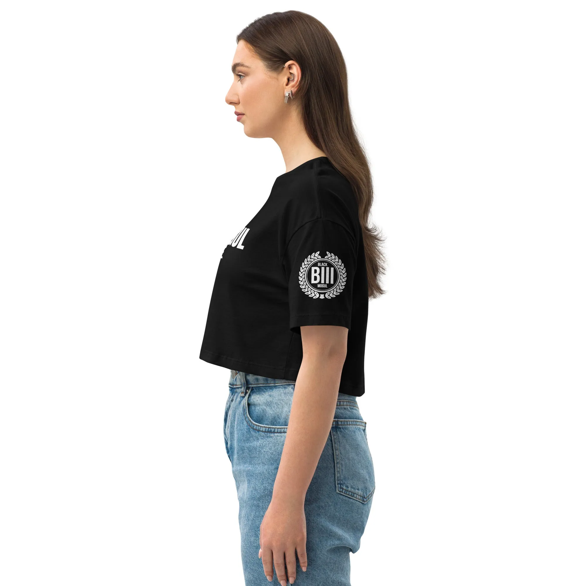 Black Mogul Worlwide Loose drop shoulder crop top