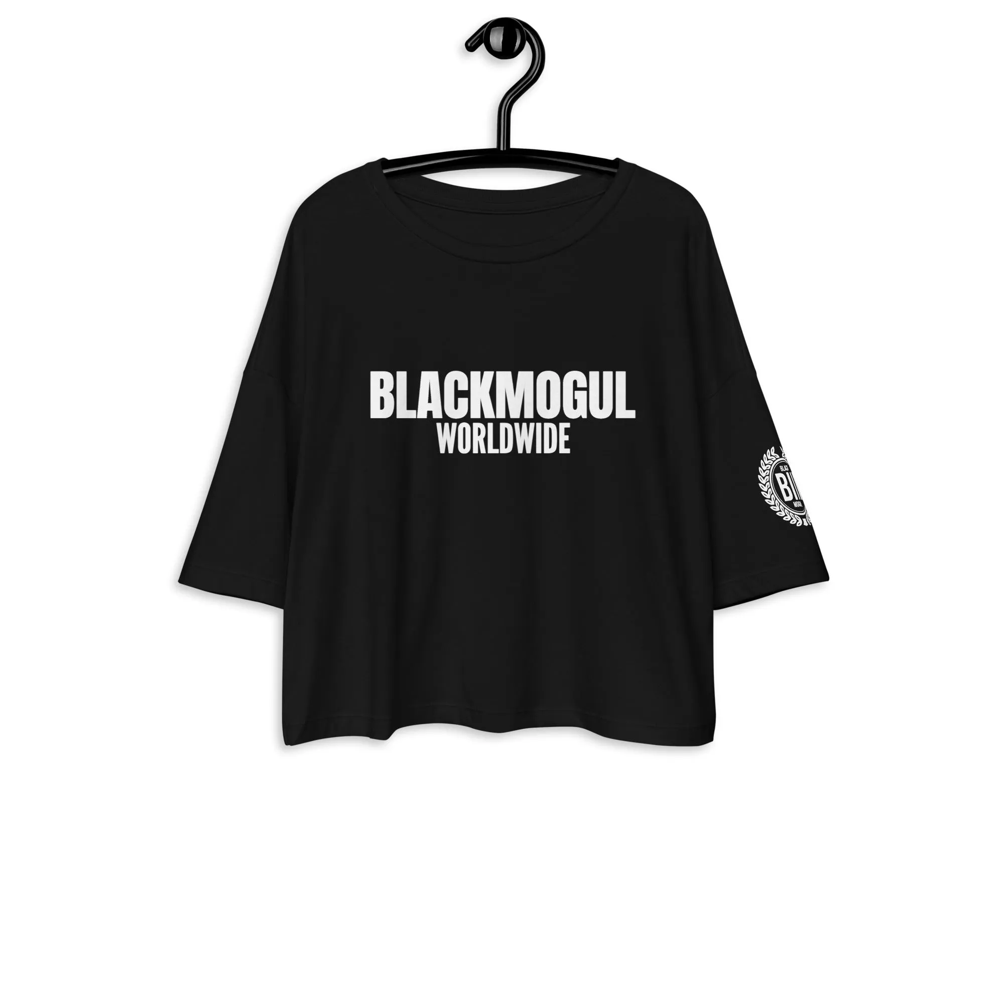 Black Mogul Worlwide Loose drop shoulder crop top