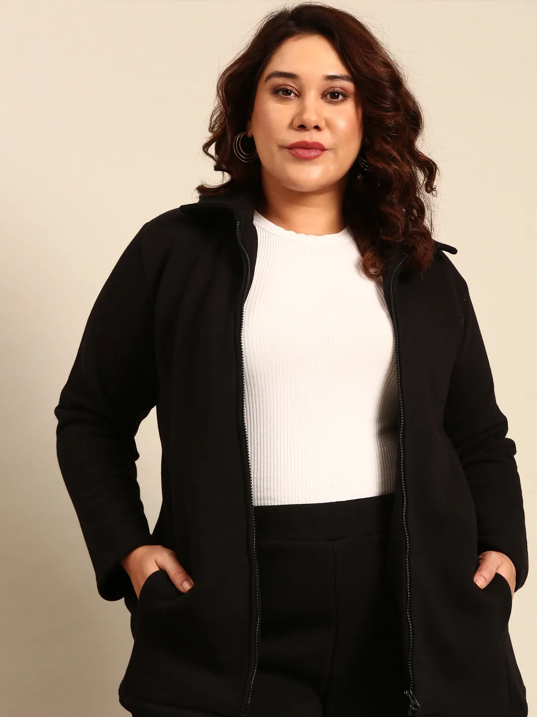 Black Terry Cotton Jacket