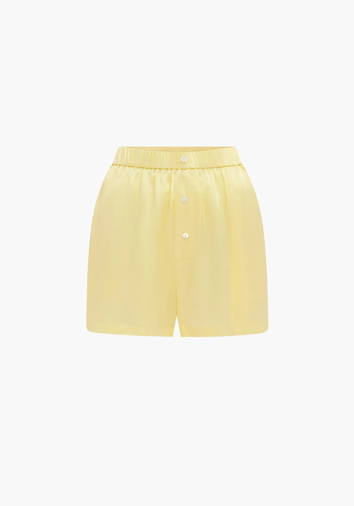BOYFRIEND BOXER SHORT PALE YELLOW SILK