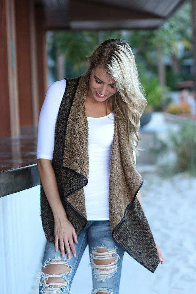 Brown Asymmetrical Vest
