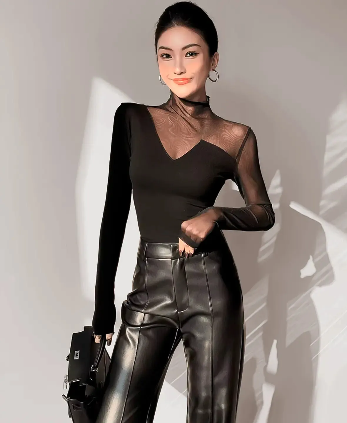 Celeste Mesh Long Sleeve Top