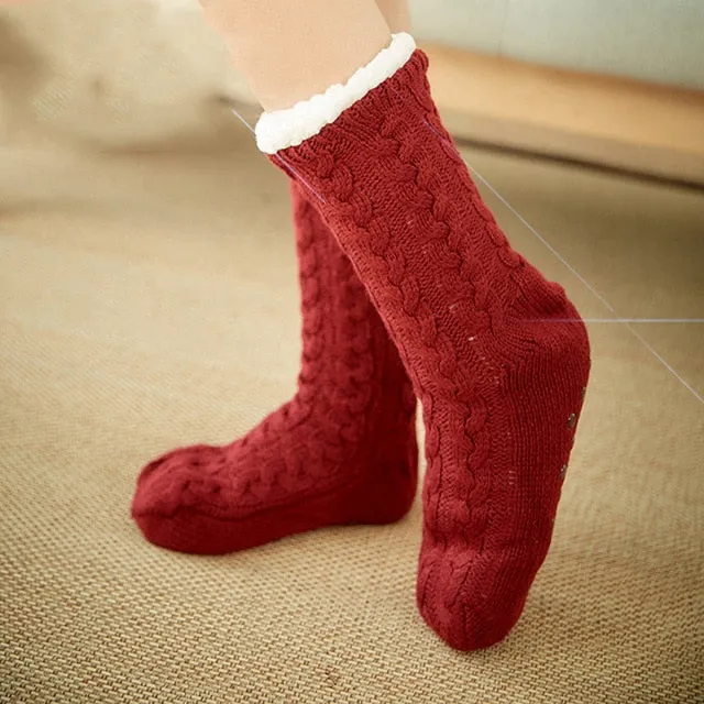 Cozy Fuzzy Fleece Slipper Socks