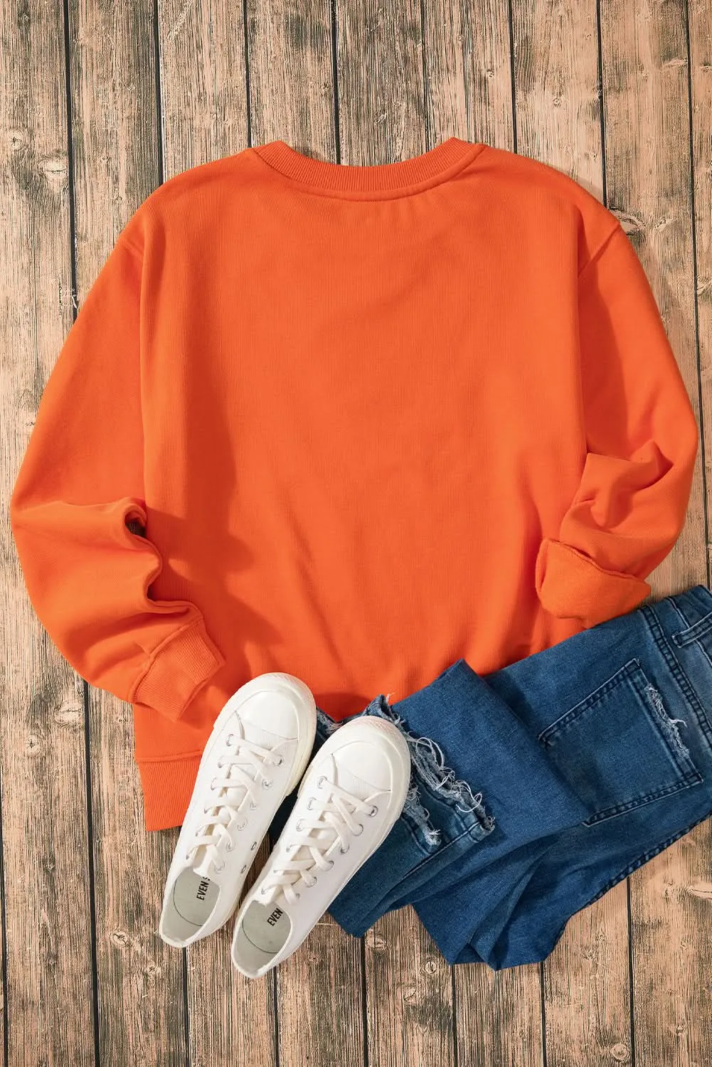 Cozy russet orange fleece sweatshirt