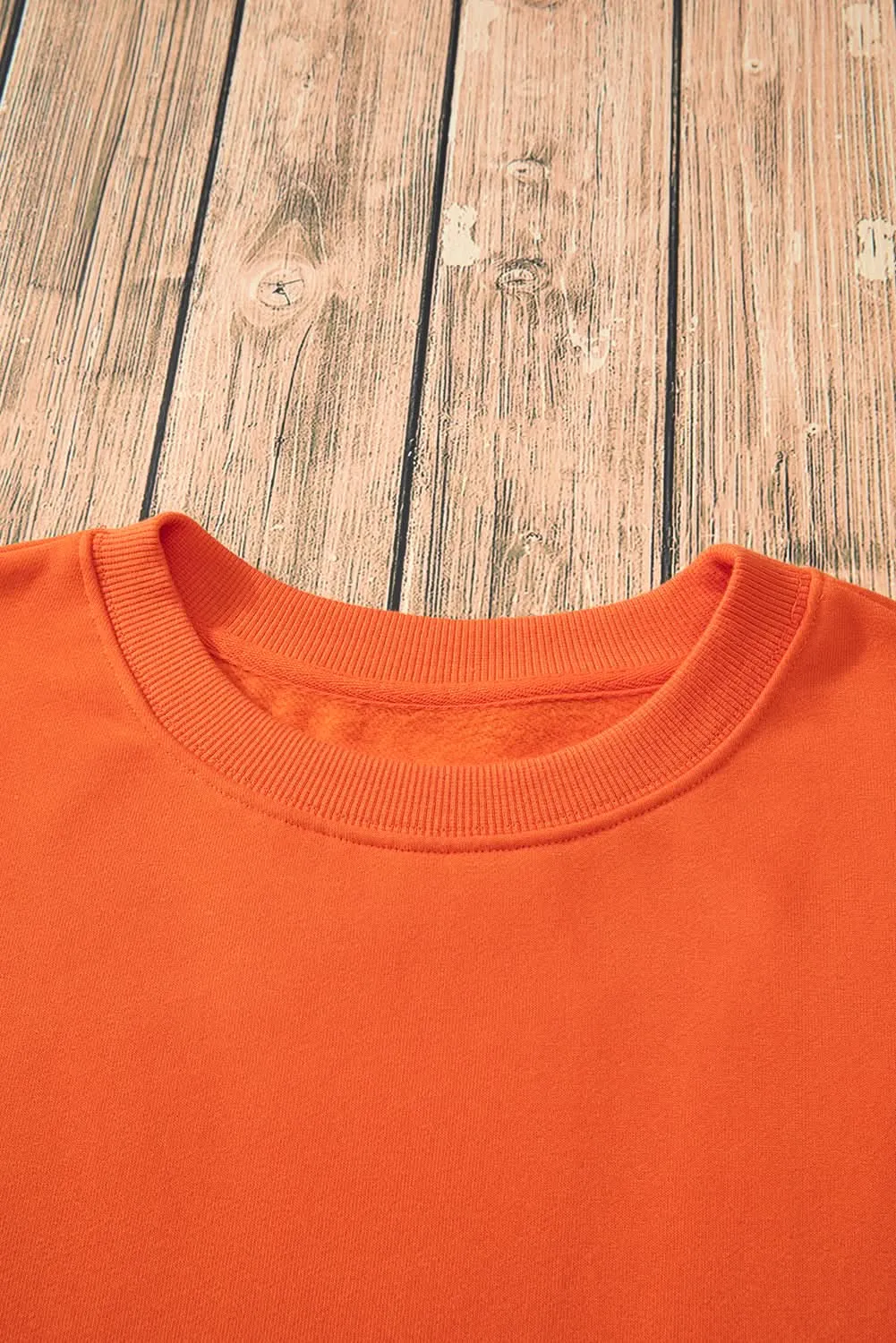 Cozy russet orange fleece sweatshirt