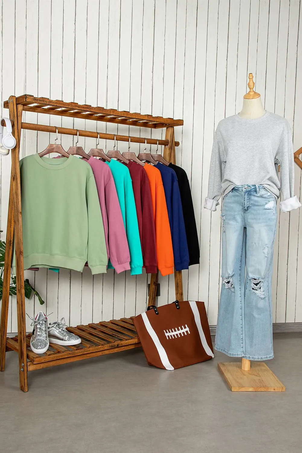 Cozy russet orange fleece sweatshirt