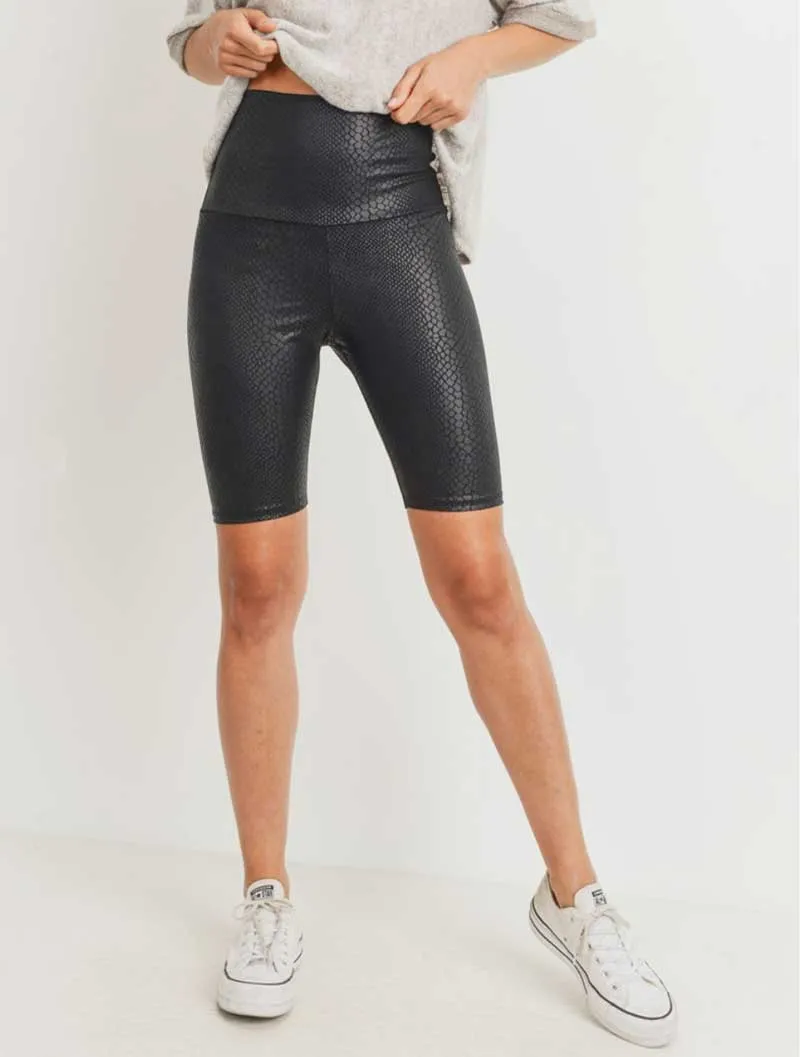 Croc Print Biker Shorts