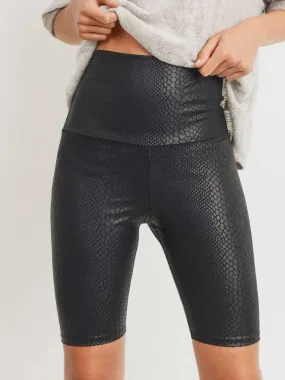 Croc Print Biker Shorts