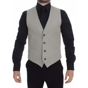 Dolce & Gabbana Chic Beige Single Breasted Dress Vest