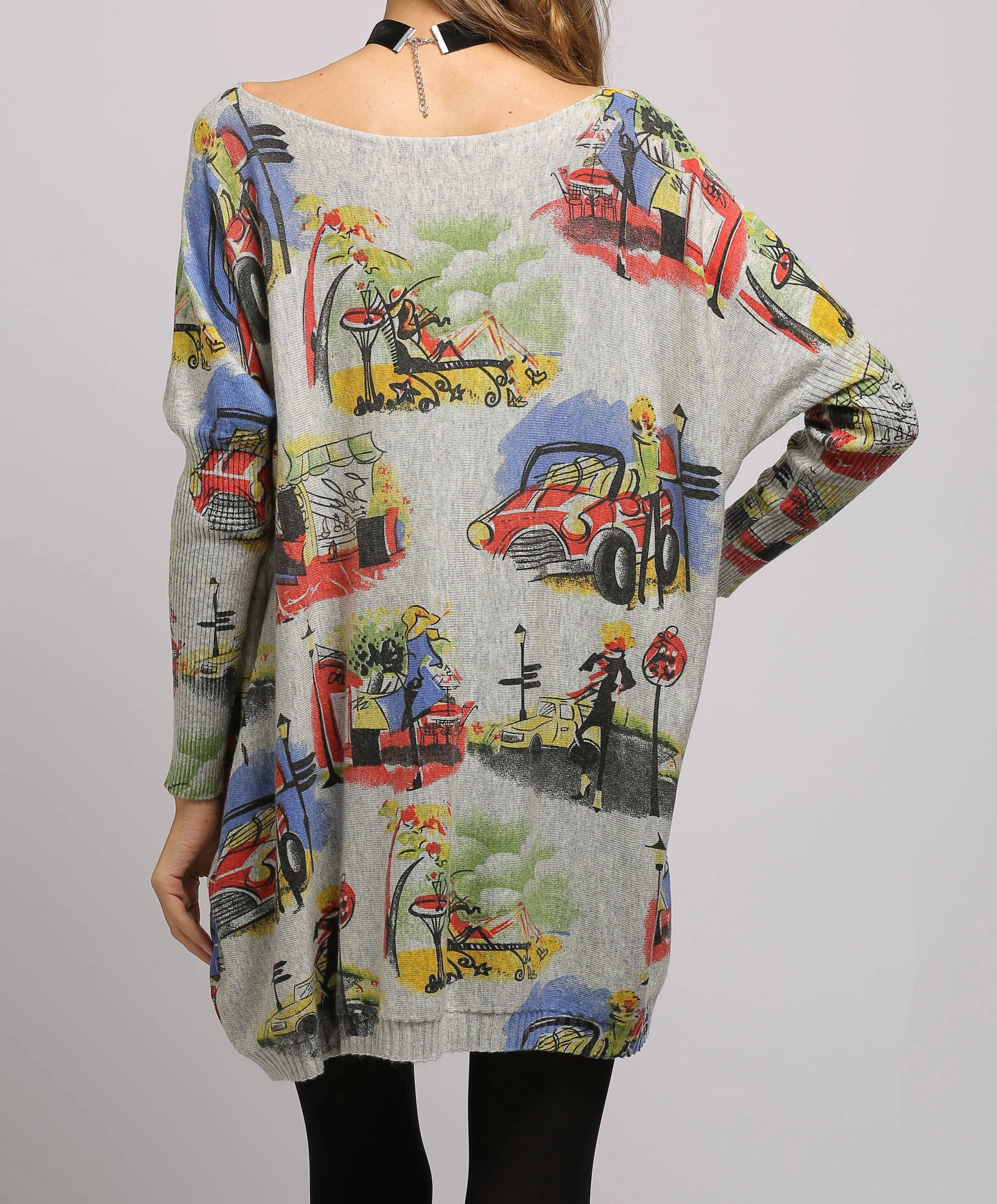ellazhu Women Fall Long Sleeve Crewneck Loose Casual Sweater Sweatshirts DH03
