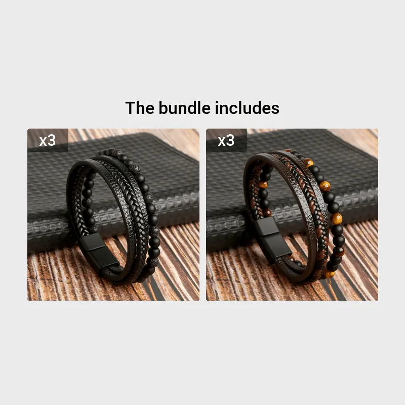 Fashion Layered Handmade Braided Leather Bracelet for Men | Vibrant Colors