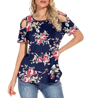 Floral Print Blouse - Navy