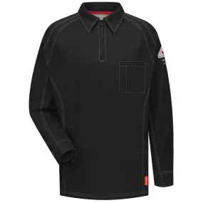 FR IQ SERIES LONG SLEEVE POLO - BK-Black | Bulwark QT12