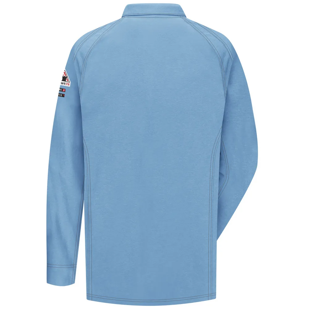 FR IQ SERIES LONG SLEEVE POLO - BL-Blue | Bulwark QT12