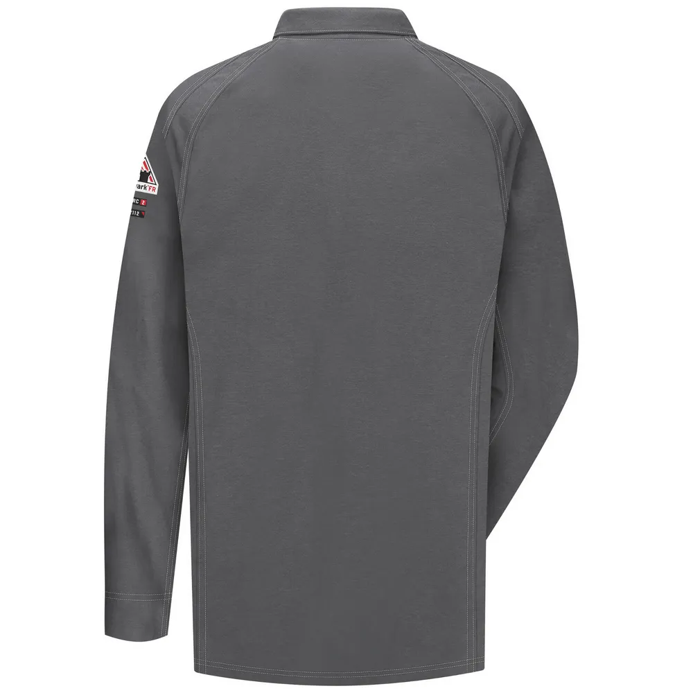 FR IQ SERIES LONG SLEEVE POLO - CH-Charcoal | Bulwark QT12