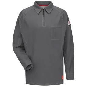 FR IQ SERIES LONG SLEEVE POLO - CH-Charcoal | Bulwark QT12
