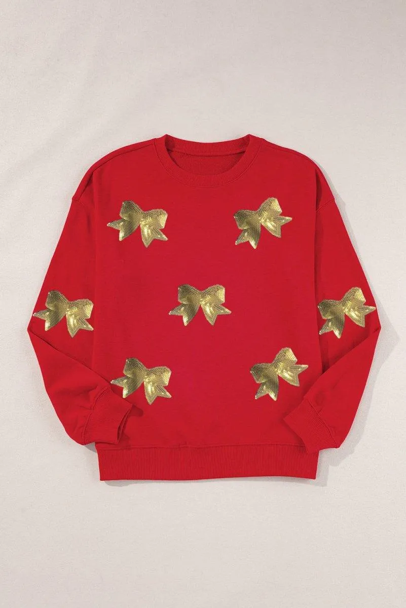 Gold Christmas Holiday Bows Sweatshirt