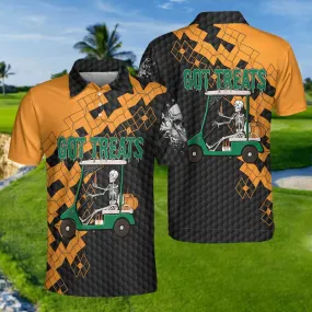 Got Golf And Got Treat Skull Golf Polo Shirt, Halloween Golf Shirt For Men, Halloween Gift For Golfers Coolspod