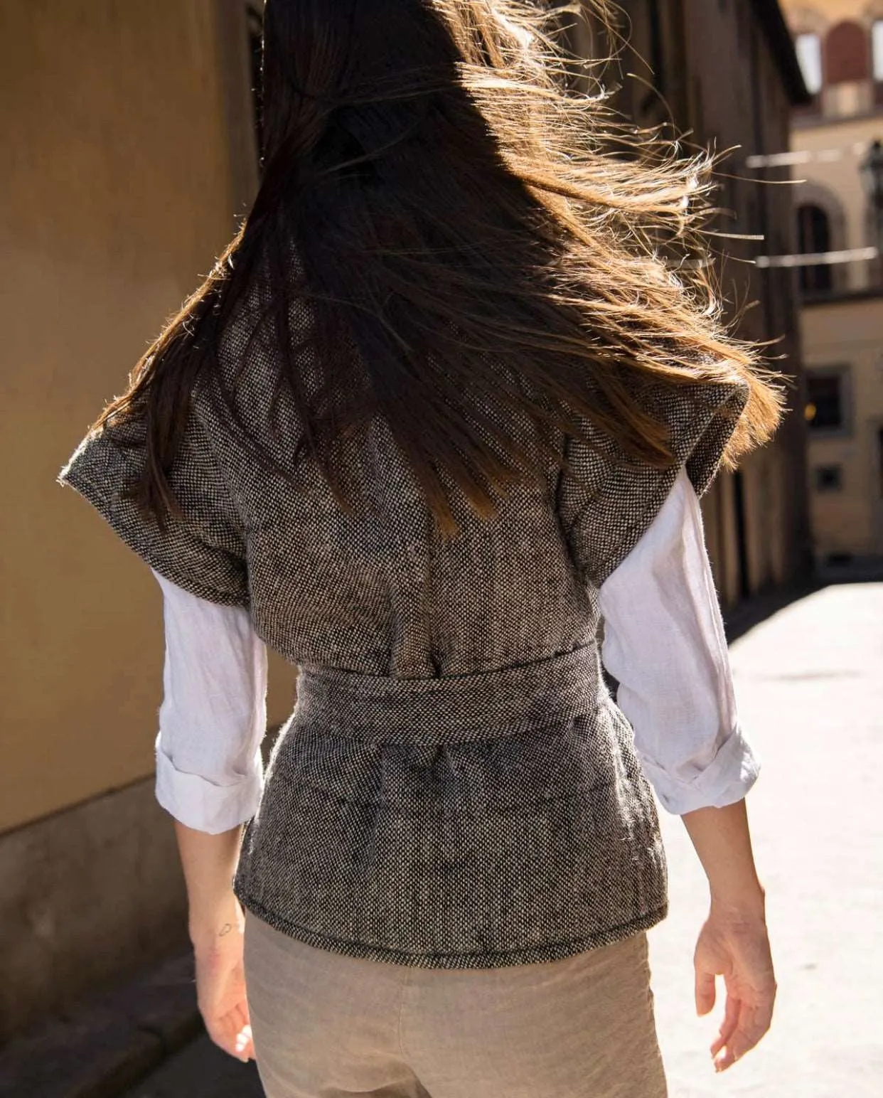 Isabella Linen Padded Vest