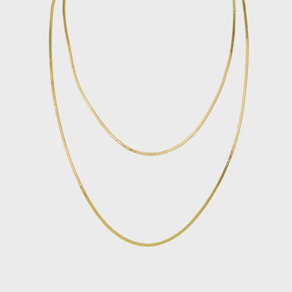 Jolie & Deen | 2 layer Snake Chain Necklace - Gold