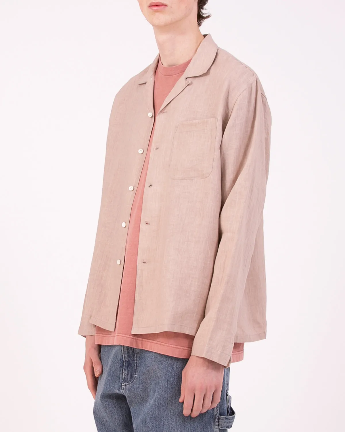 Linen LS Shirt - Villa Pink