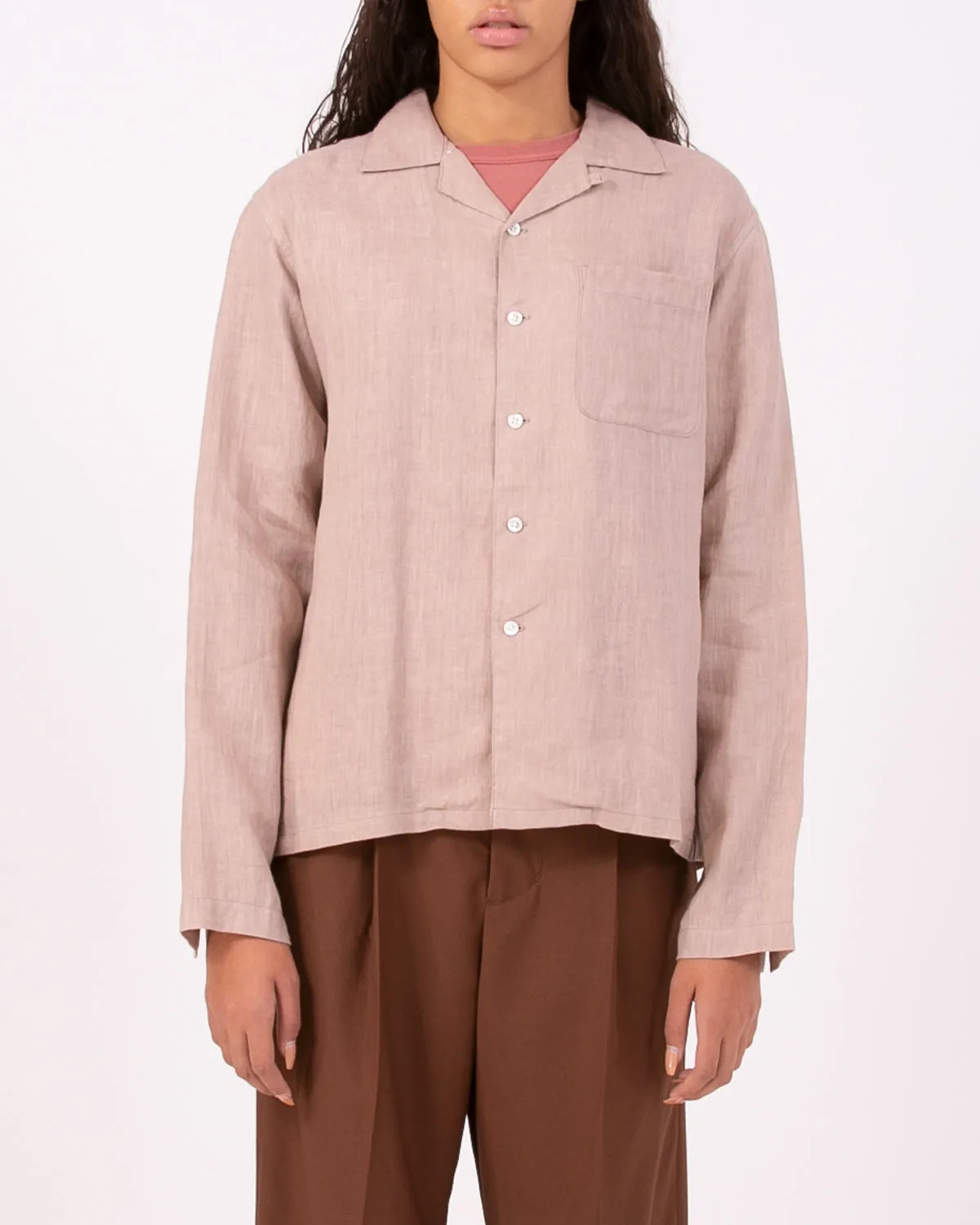Linen LS Shirt - Villa Pink