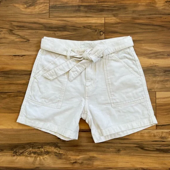 Lucky Brand Self Belt Cream Shorts