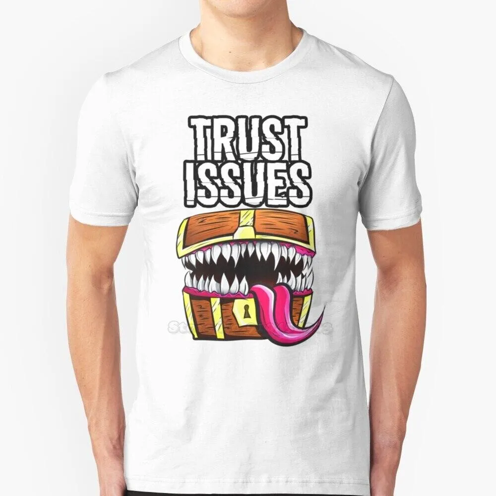 Mimic - Trust Issues Men T-Shirt Soft Comfortable Tops Tshirt Tee Shirt Clothes Pathfinder D20 Rpg Dnd Dragon Black Geek Reaper