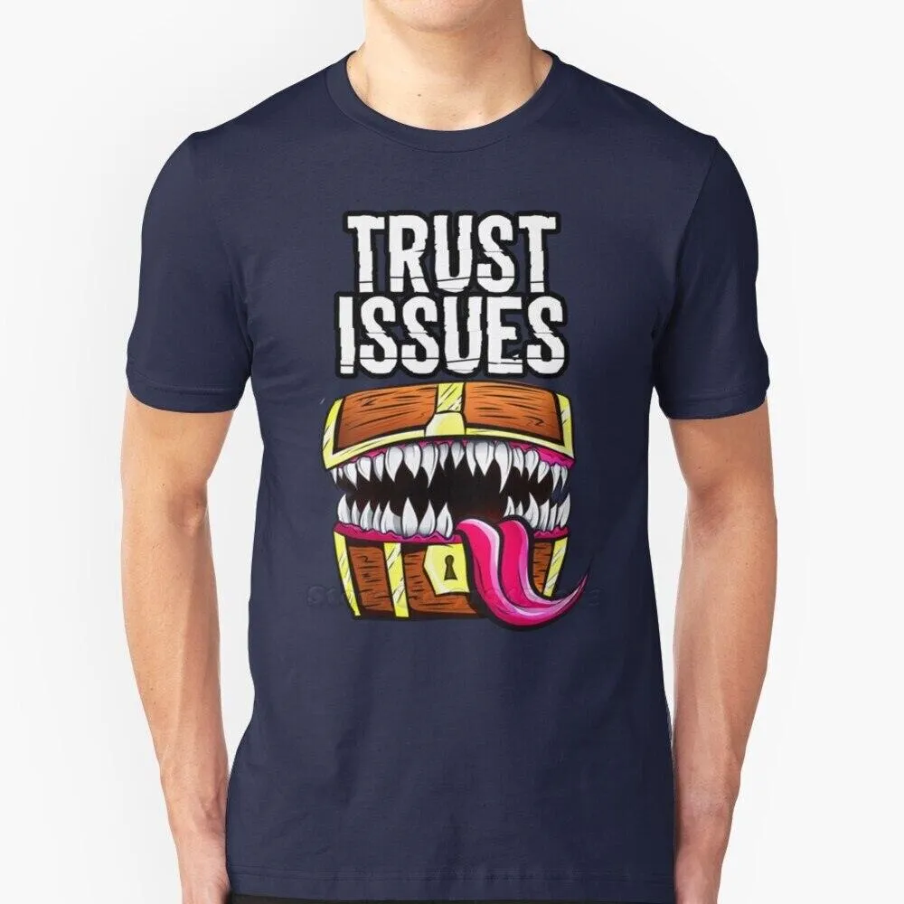 Mimic - Trust Issues Men T-Shirt Soft Comfortable Tops Tshirt Tee Shirt Clothes Pathfinder D20 Rpg Dnd Dragon Black Geek Reaper