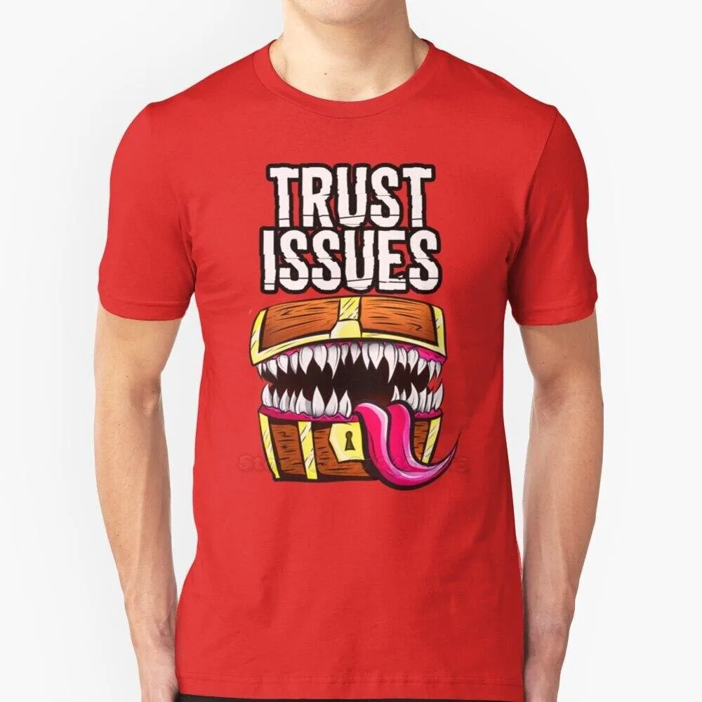 Mimic - Trust Issues Men T-Shirt Soft Comfortable Tops Tshirt Tee Shirt Clothes Pathfinder D20 Rpg Dnd Dragon Black Geek Reaper