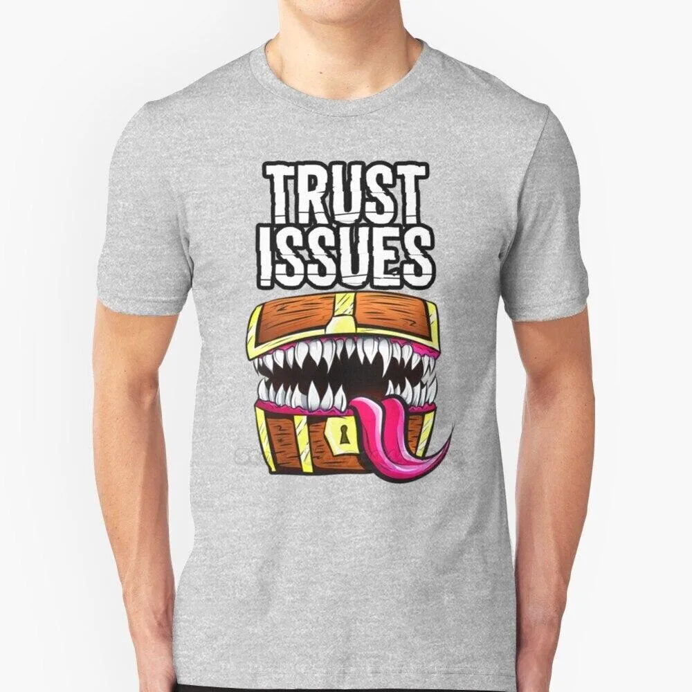 Mimic - Trust Issues Men T-Shirt Soft Comfortable Tops Tshirt Tee Shirt Clothes Pathfinder D20 Rpg Dnd Dragon Black Geek Reaper