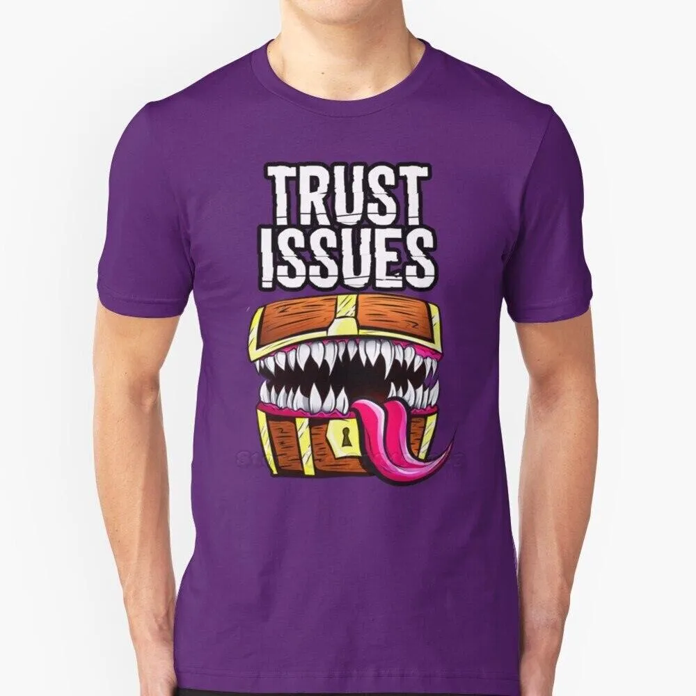 Mimic - Trust Issues Men T-Shirt Soft Comfortable Tops Tshirt Tee Shirt Clothes Pathfinder D20 Rpg Dnd Dragon Black Geek Reaper
