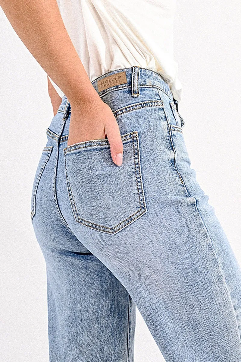 Molly Wide Leg Jeans - Light Denim
