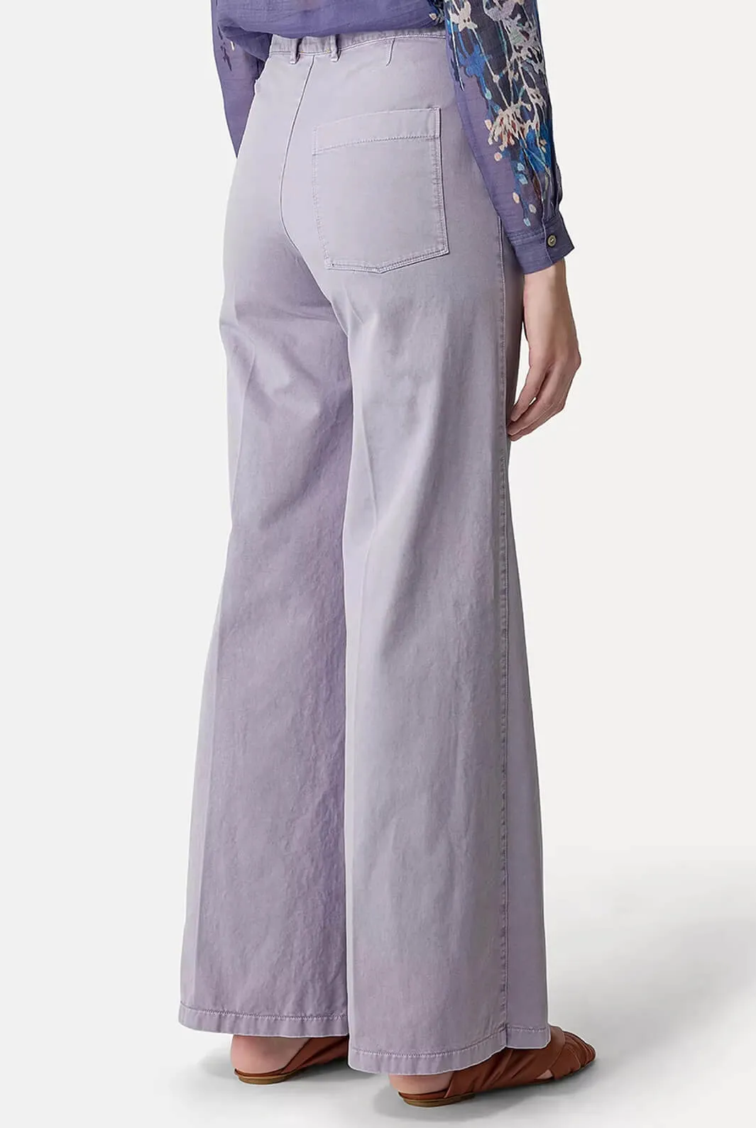 Old Peach Gabardine Wide Leg Pants