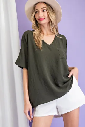 Overly Olive Basic Blouse