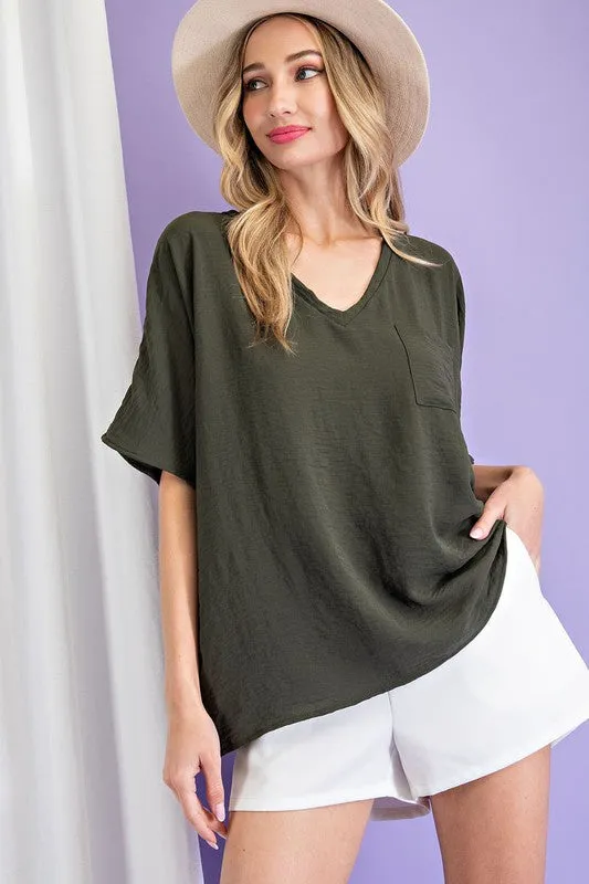 Overly Olive Basic Blouse