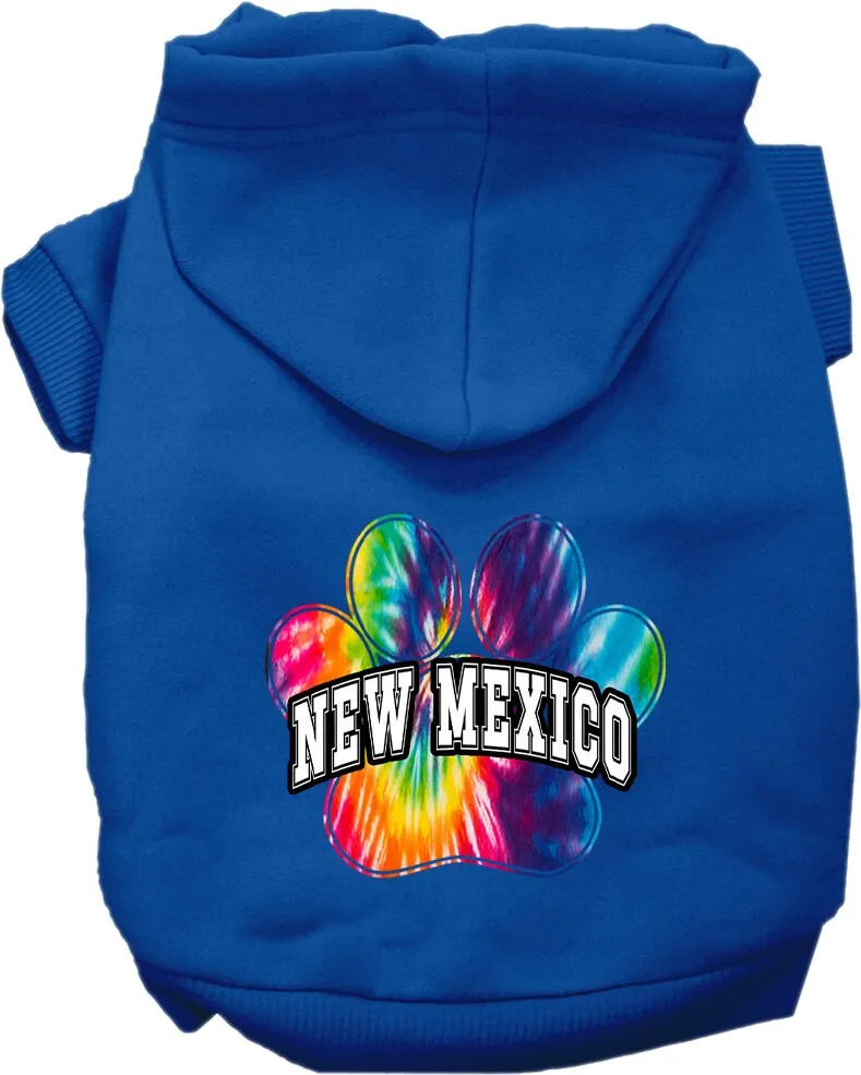 Pet Dog & Cat Screen Printed Hoodie for Medium to Large Pets (Sizes 2XL-6XL), "New Mexico Bright Tie Dye"