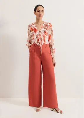 Phase Eight Lottie Linen Blend Wide Leg Trousers
