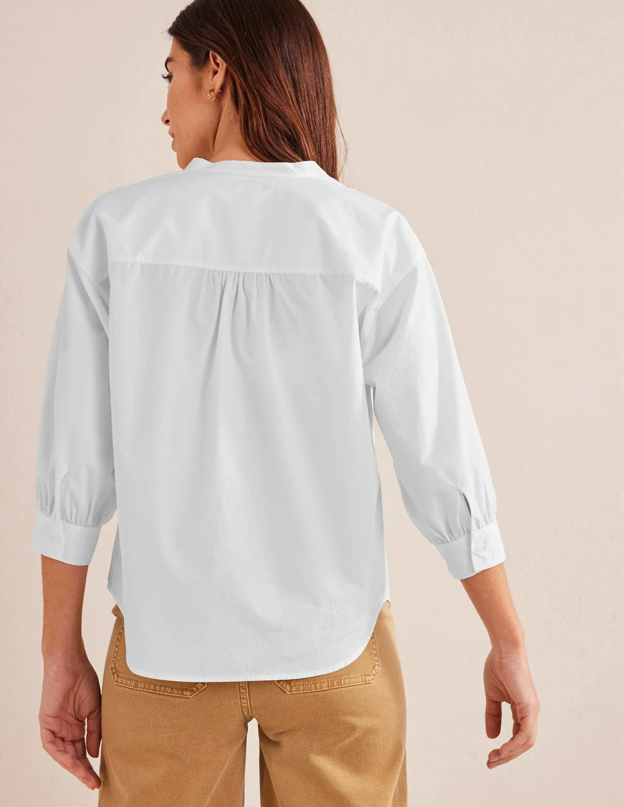 Relaxed Poplin Shirt-White