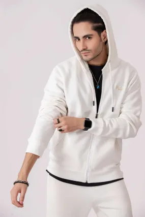 Soft-White Zipper Hoodie - Men