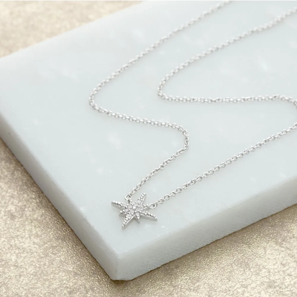 Starburst Necklace - Silver - SPNKSB132