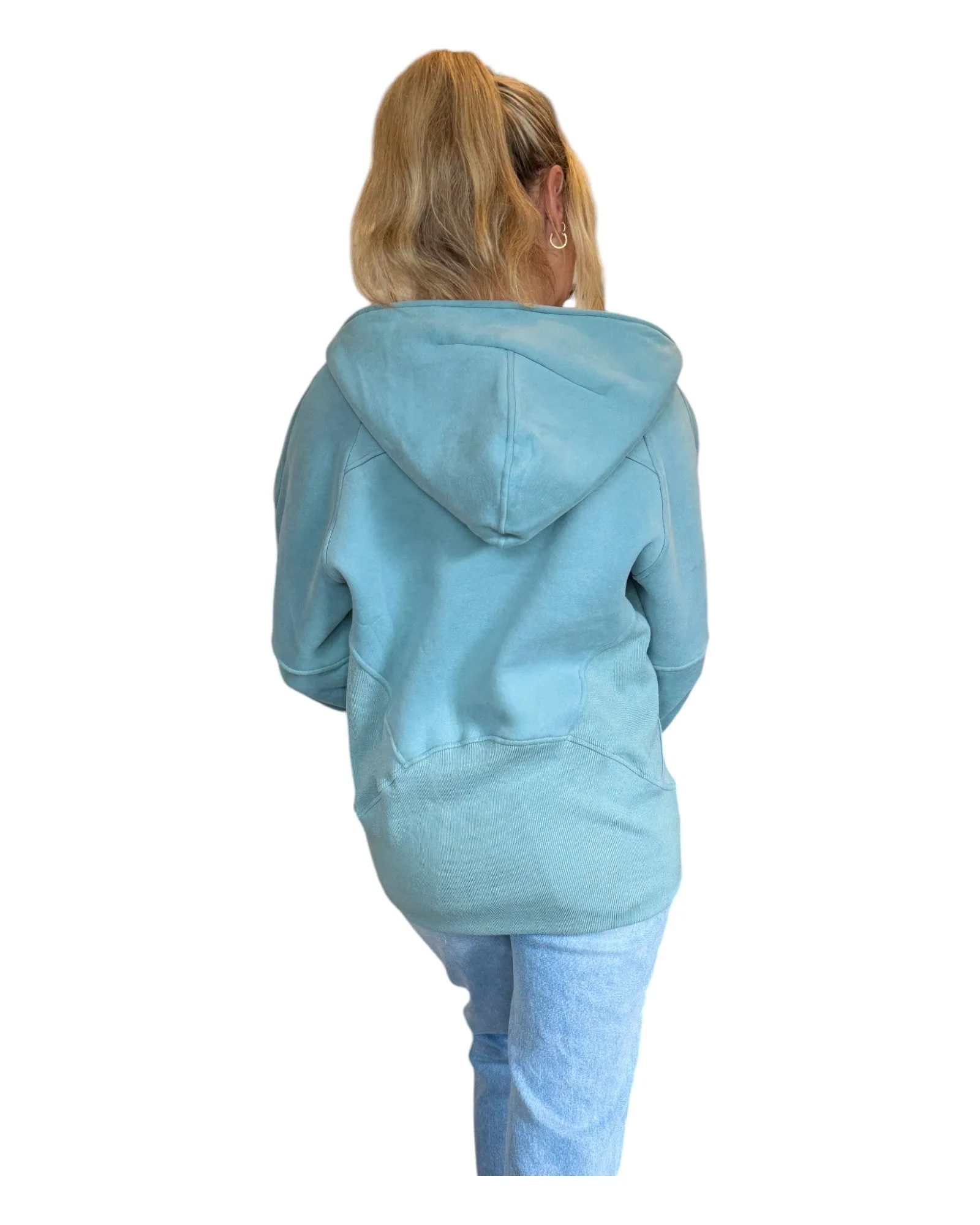 Stay Cozy Teal Half Zip Hoodie